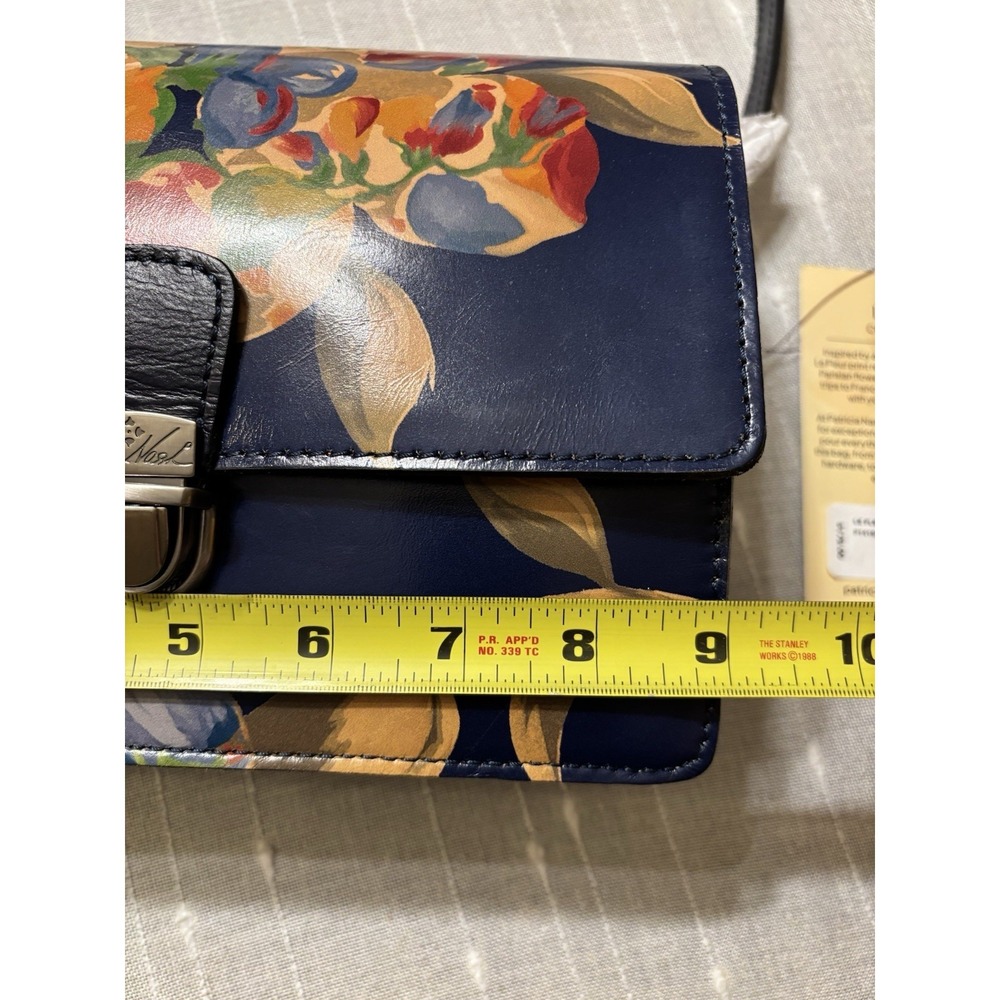 NWT Patricia Nash Lanza Leather Crossbody Shoulder Bag Le Fleur Floral Navy - Picture 5 of 16